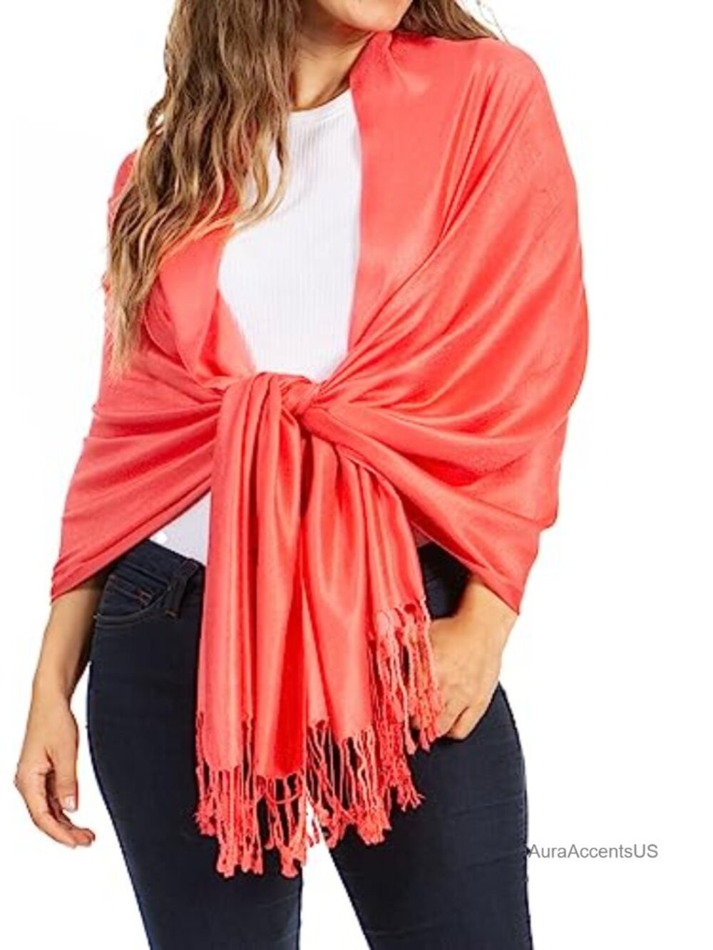 Rayon from Bamboo Soft Solid Pashmina Shawl Wrap Stole 78"x28" Fringes